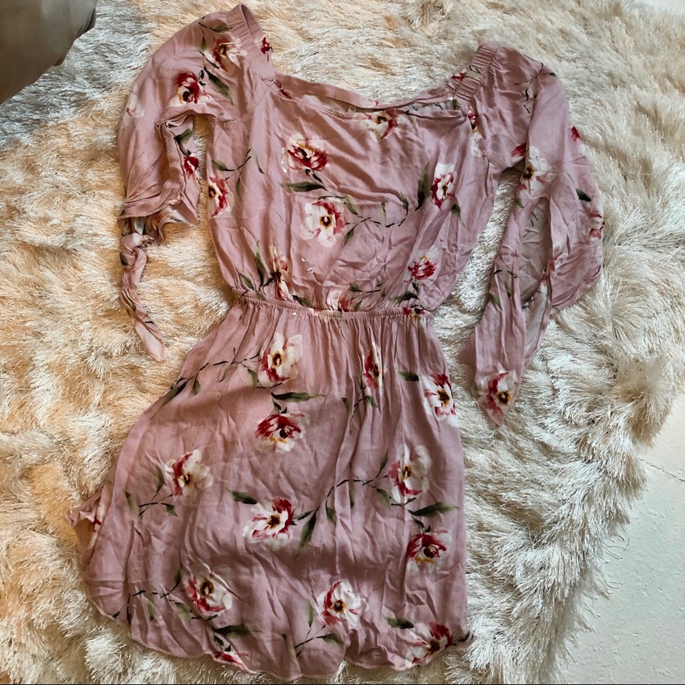Off the Shoulder Floral Dress-Charlotte Russe-XS